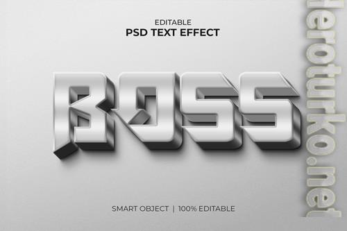 Silver boss editable 3d text effect mockup premium psd Silver boss editable 3d text effect mockup premium psd