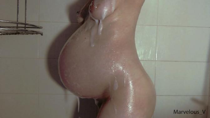 [PornHub.com] - Marvelous V - Hot Sexy 33weeks Pregnant Amateur Mommy Taking Shower (PornHub.com) [2020 г., pregnant, solo, 1080p, WEB-DL]