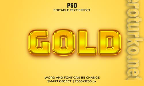 3d Gold editable text effect premium psd
