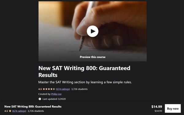 New SAT Writing 800 – Guaranteed Results