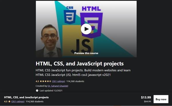 Udemy – HTML, CSS, and JavaScript Projects