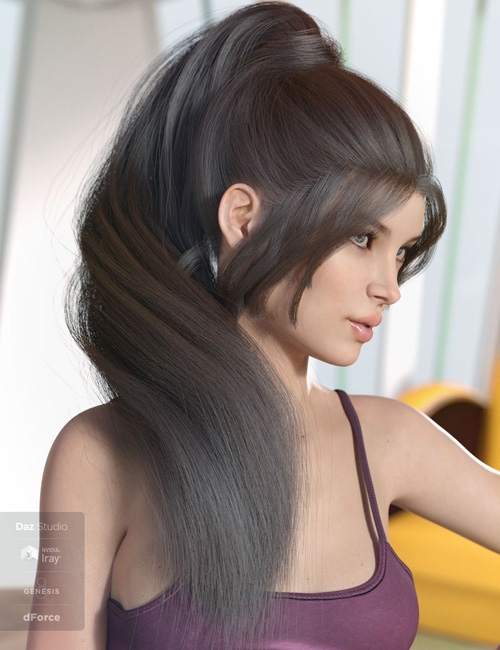 dForce Lea Hair for Genesis 3 and 8 Females(s)