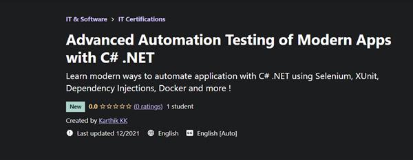 Udemy - Advanced Automation Testing of Modern Apps with C# .NET
