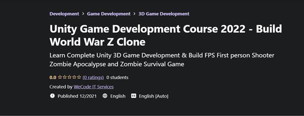 Unity Game Development Course 2022 – Build World War Z Clone✮