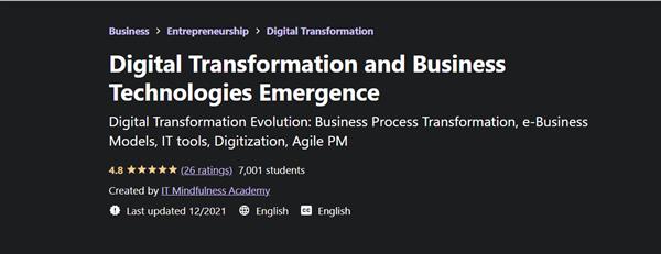 Udemy – Digital Transformation and Business Technologies Emergence