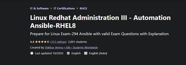 Linux Redhat Administration III - Automation Ansible RHEL8