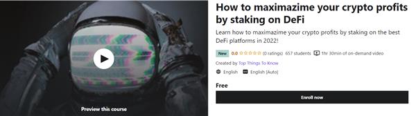 Udemy – How to maximazime your crypto profits by staking on DeFi