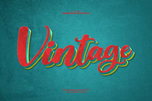 Vintage 3d editable premium psd text effect psd