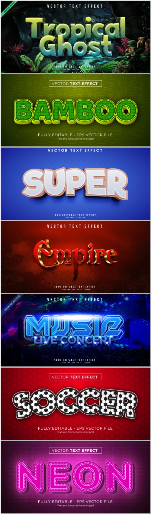 3d editable text style effect vector vol 874