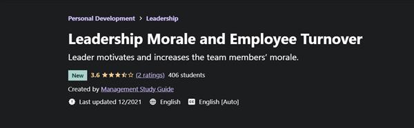 Udemy – Leadership Morale and Employee Turnover