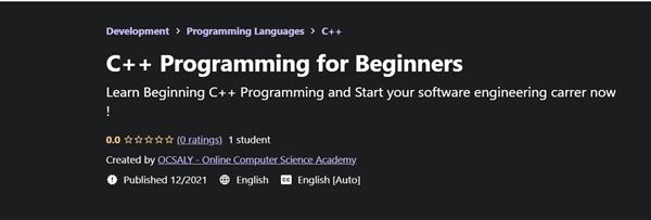 Udemy – C++ Programming for Beginners