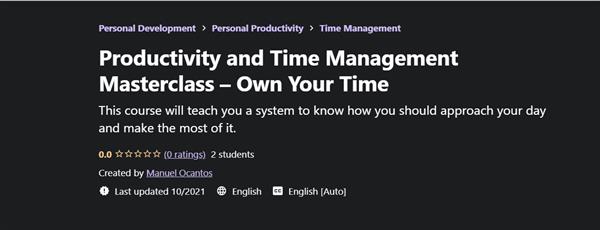 Productivity and Time Management Masterclass - Own Your Time ✮