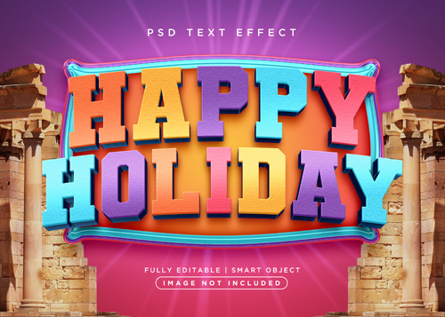 3d style holiday text effect psd