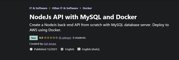 Udemy – NodeJs API with MySQL and Docker