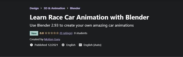 Udemy – Learn Race Car Animation with Blender
