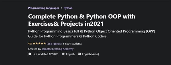 Complete Python & Python OOP with Exercises & Projects in 2021 ✮