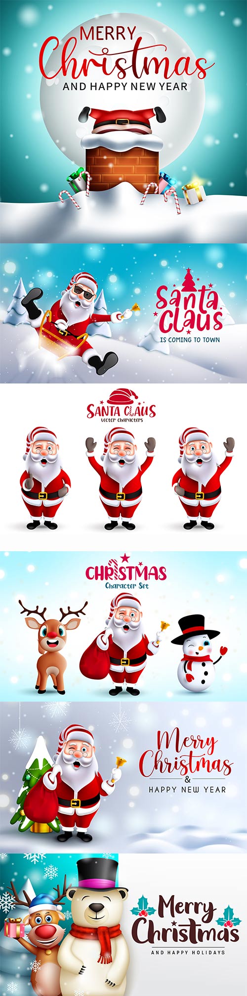 Merry christmas greeting vector background merry christmas with Santa