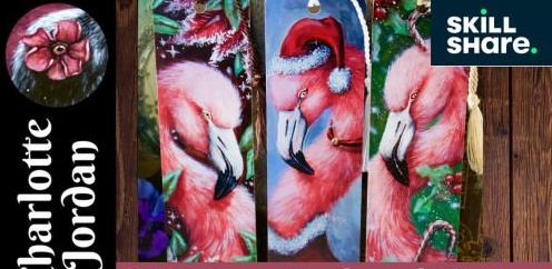 Paint a Festive Flamingo Bookmark Designs – Paint Designs for Bookmarks