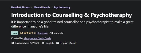 Udemy - Introduction to Counselling & Psychotheraphy