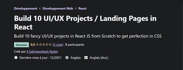Build 10 UI/UX Projects - Landing Pages in React