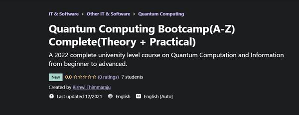 Quantum Computing Bootcamp (A-Z) Complete (Theory + Practical) ✮