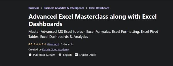 Advanced Excel Masterclass along with Excel Dashboards ✮