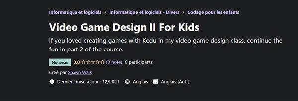 Shawn Walk - Video Game Design II For Kids
