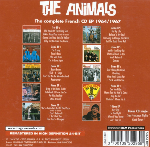 The Animals - The Complete French CD EP 1964-1967 [2003] Lossless