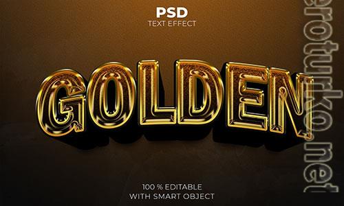 Golden 3D editable text effect