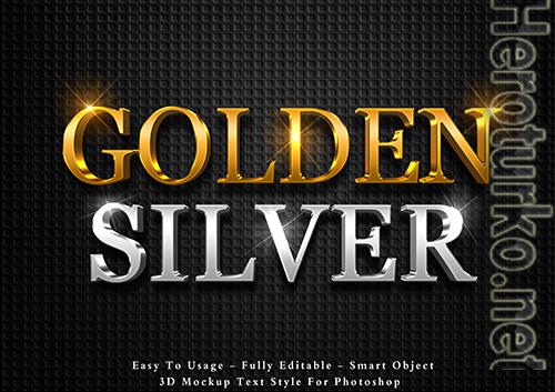 3d gold and silver text effect psd 3d gold and silver text effect psd