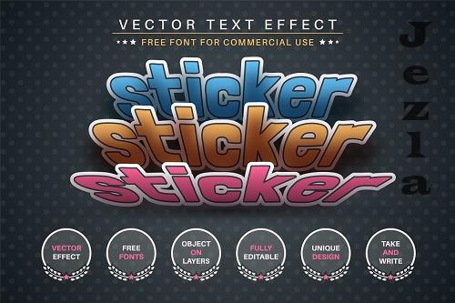 Three Sticker - Editable Text Effect - 6813138
