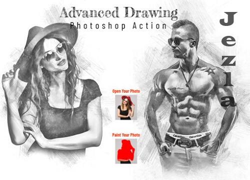Advanced Drawing Photoshop Action