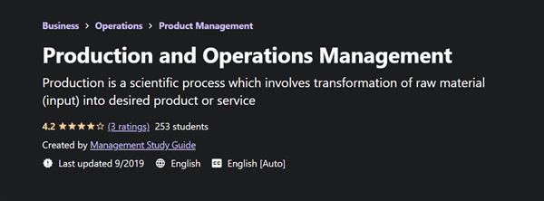 Udemy – Production and Operations Management