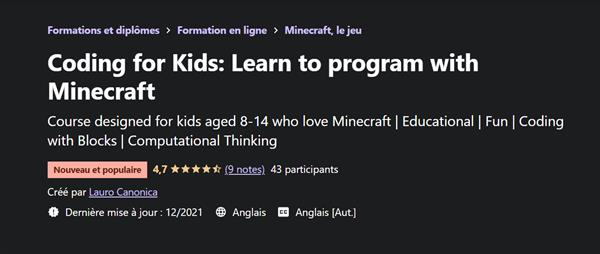 Coding for Kids - Learn to program with Minecraft