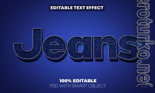 Jeans text effect psd