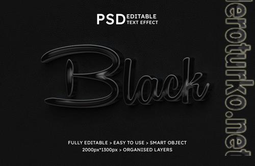 Black editable text effect psd