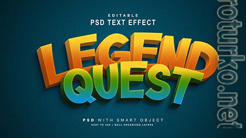 Legend quest 3d text effect psd
