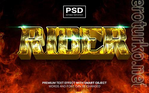 3d rider gold fire editable text effect psd 3d rider gold fire editable text effect psd