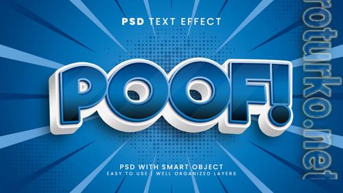 Poof editable text effect with comic and cartoon text style psd Poof editable text effect with comic and cartoon text style psd