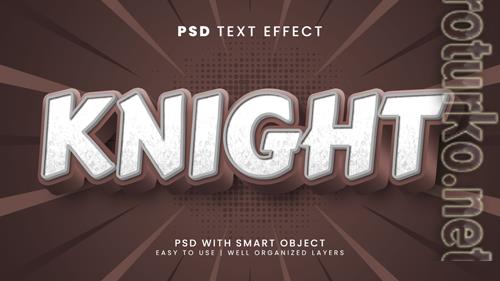 Knight kingdom war 3d editable text effect with epic and sword font style psd