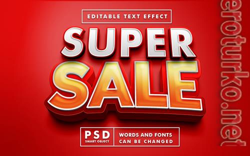 Super sale 3d text effect editable text effect premium psd with smart object psd