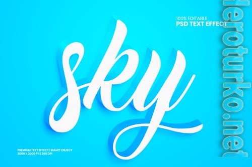 Sky 3d psd premium text effect