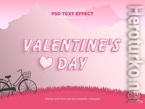 Valentines day text effect mockup psd