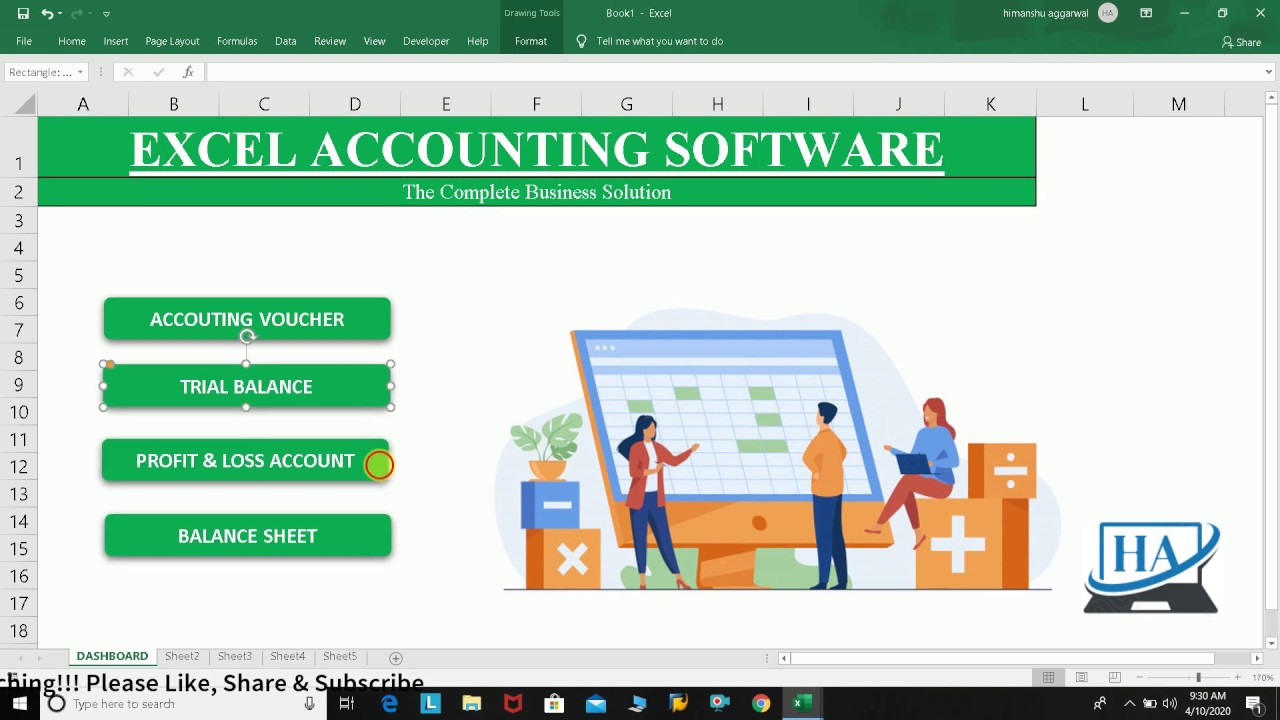 Excel Accounting 3 - Enter First Month of Transactions