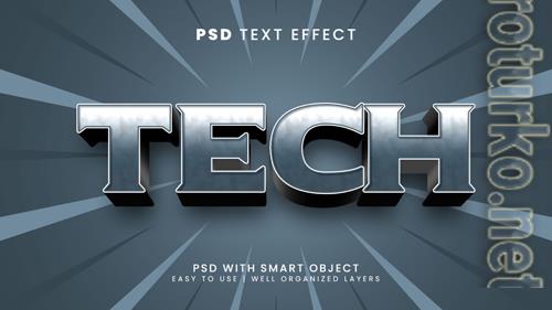 Tech 3d editable text effect with cyber and future font style psd
