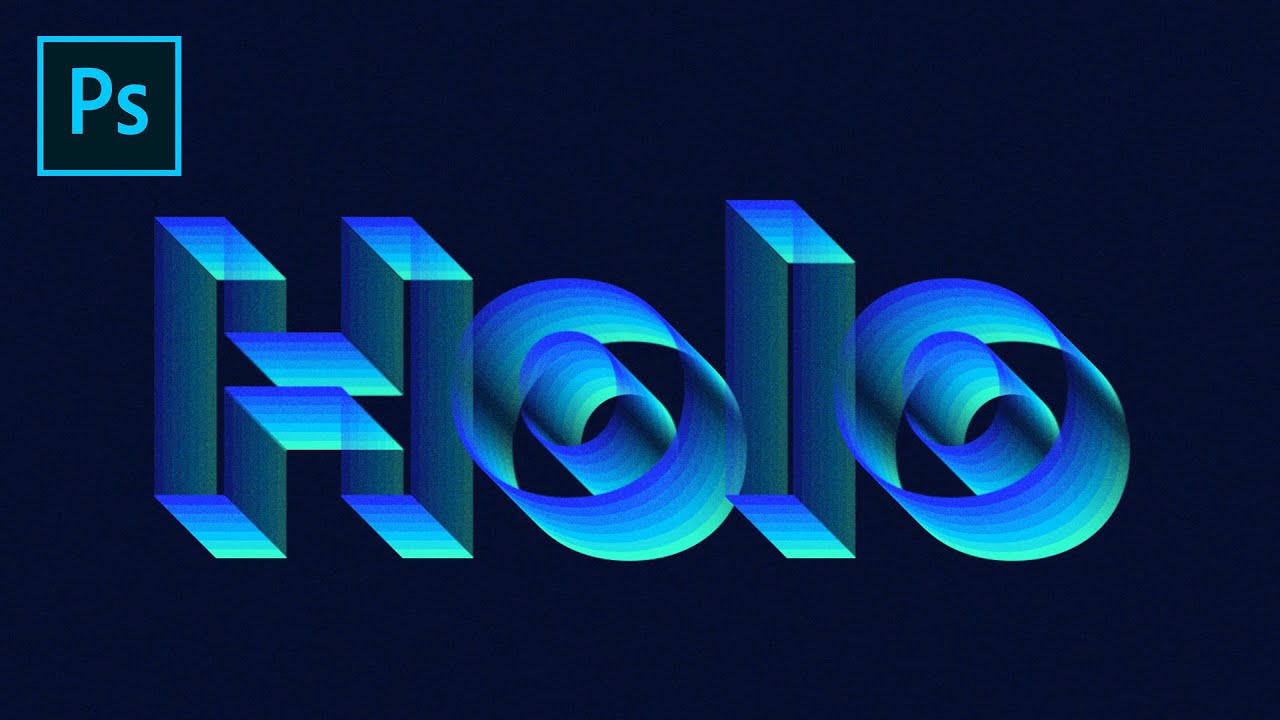 Holographic text in Adobe Photoshop