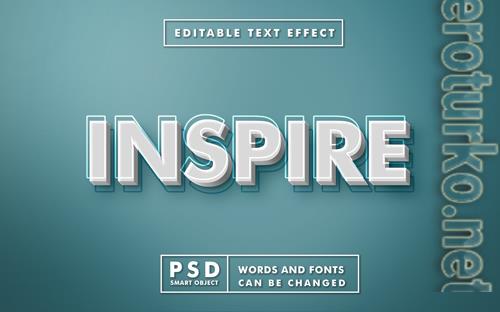 Inspire 3d text effect template premium psd