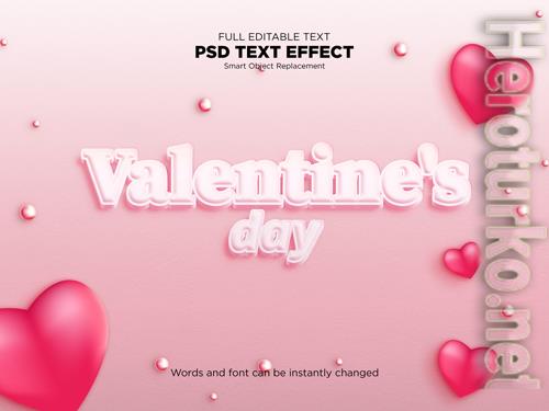 Valentines day text effect psd