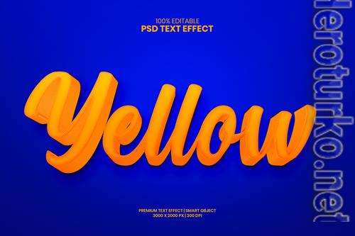 Yellow editable premium psd text effect maker