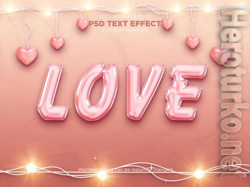 Love text effect mockup psd